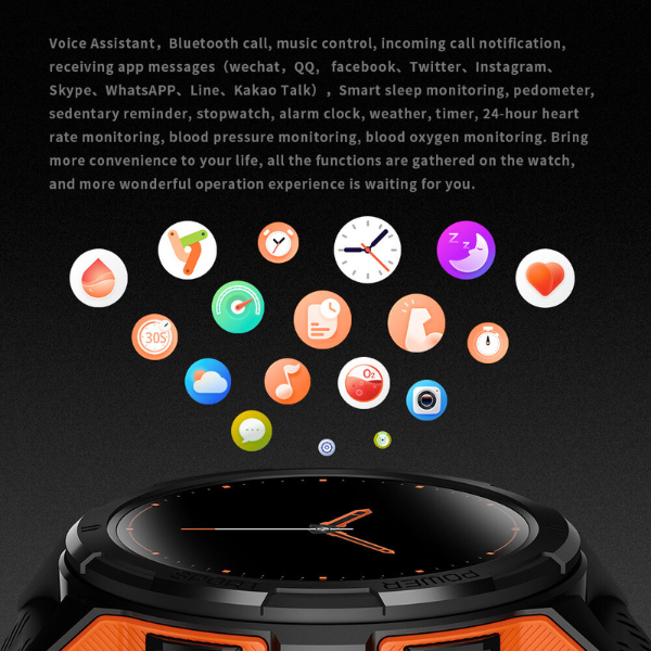 Watch face for the Armour, showing apps on a infograph
