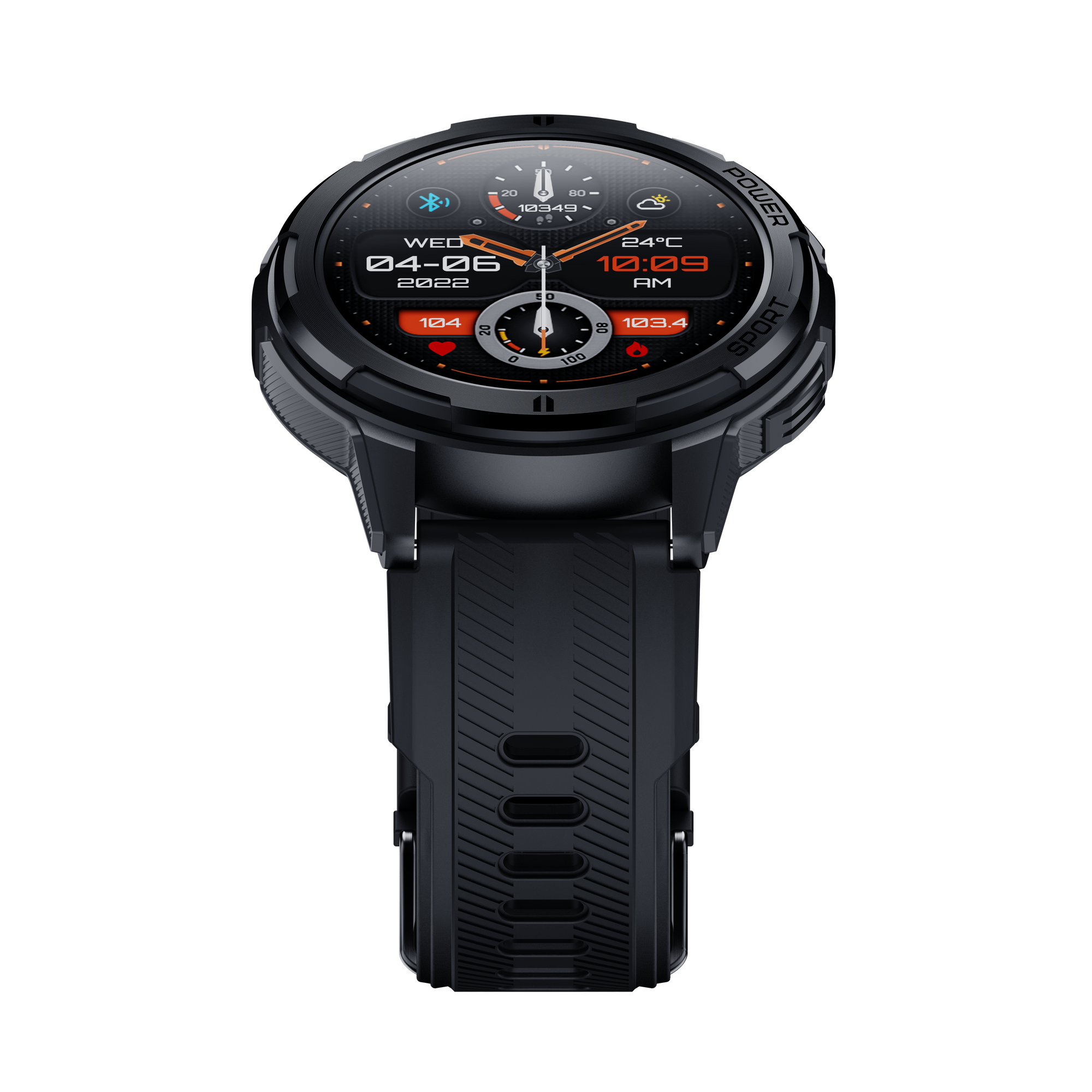 A close-up of the Op Gear Armour - Smart Watch, crafted for an active lifestyle.